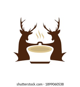 deer coffee logo design inspiration vector template