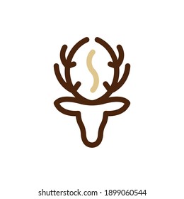 deer coffee logo design inspiration vector template