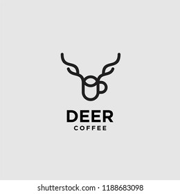 deer coffee logo icon designs vector