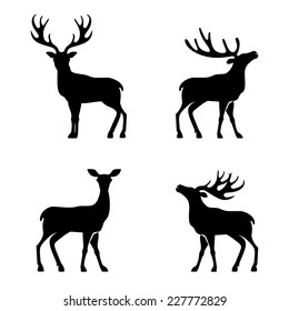 Deer collection - vector silhouette