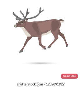 Deer color flat icon for web and mobile design