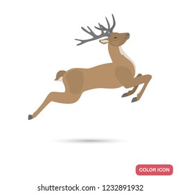 Deer color flat icon for web and mobile design