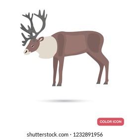 Deer color flat icon for web and mobile design