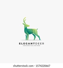Deer Color Geometric Vector Template