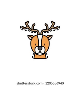 Deer colored icon. Element of new year avatars icon for mobile concept and web apps. Colored Deer icon can be used for web and mobile