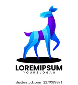 diseño del logotipo del degradado de color del ciervo 