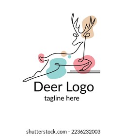 Deer colorful logo vector illustration with dummy text on white background. 