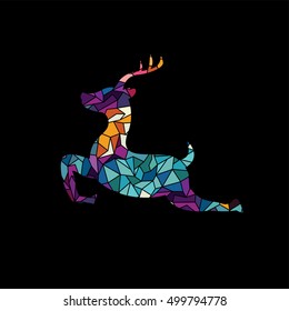 deer colorful mosaic pattern designed using mosaic pattern graphic vector