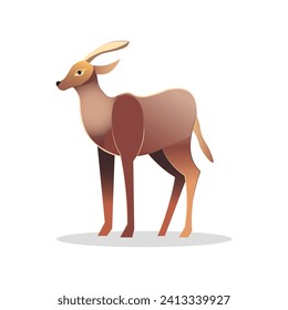 Deer of colorful set. Demonstration of the magical wonderland with this enchanting winter deer cartoon design. Its playful depiction adds a touch of whimsy to the season. Vector illustration.