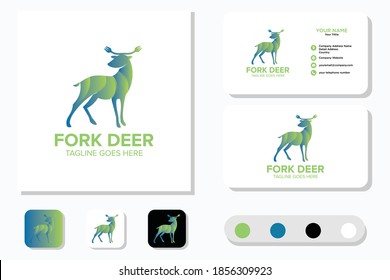 Deer Colorfull Logo Design Vector