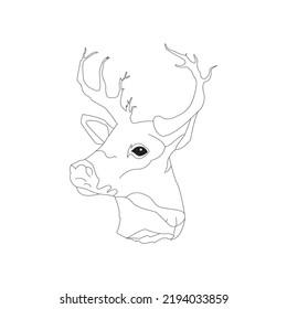 Libro de Coloración de venados para niños e Ilustración de vectores de caricaturas de colección única de animales
