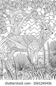 Deer Coloring Page For Adults