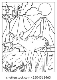 Deer coloring page for kids