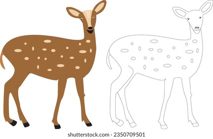 Deer coloring page Deer vector