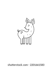 Deer coloring pages for kids, coloring sheets, book, illustrations, printable pictures, deer vector isolated on white background.  for home decor such as posters, wall art, tote bag, t-shirt print.