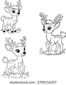 Venado para colorear página de libro de Vector 