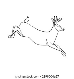 Deer Continuous Line Art Illustration. Design des reinen Kunstminimalismus