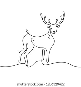 Deer Continuous Line Illustration