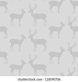 Deer couple seamless pattern. Vector illustration
