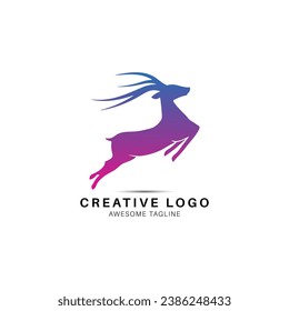 Deer creative logo design icon