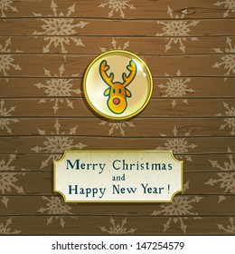 deer, cristmas card, vector illustration, eps10