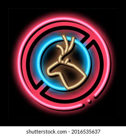 Deer Cross Out neon light sign vector. Glowing bright icon Deer Cross Out sign. transparent symbol illustration