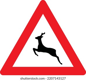 Deer crossing in area road