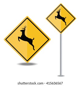 Deer Crossing road sign