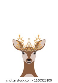 deer with a crown of autumn leaves