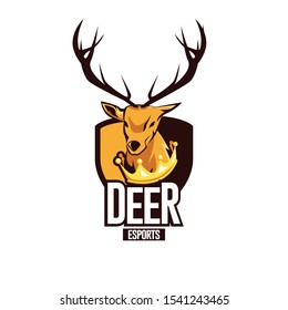 Deer with Crown Esports Logo Template
