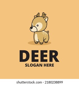 deer cute animal logo vector
