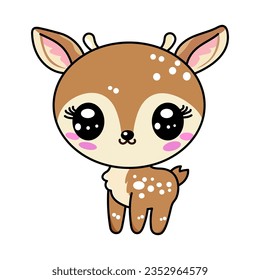 deer cute character kawaii vector illustration