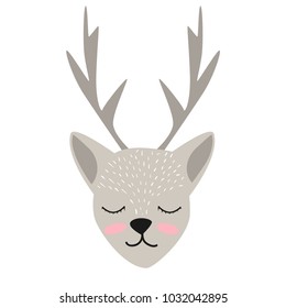 Deer. Cute. Scandinavian style. A cartoon. Print. child. 