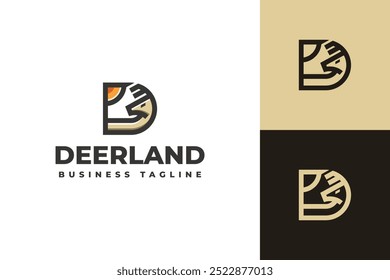 deer d letter logo vector