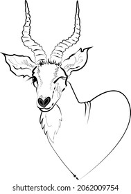 Deer. A deer's head drawn with a single line. An image of a Christmas deer. A festive deer. Background for postcards, banners, covers, albums, mobile screensavers, scrapbooking, advertising, blogs
