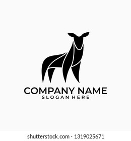 Deer design black color illustration vector template. Suitable for Creative Industry, Multimedia, entertainment, Educations, Shop, and any related business