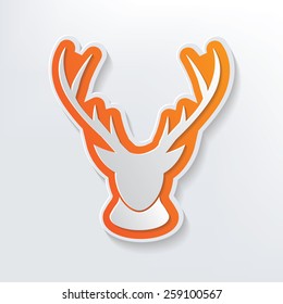 Deer design on white background,clean vector