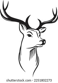 DEER DESIGN, DEER, RANDEER, VECTOR DESIGN, LAGER DESIGN, BLACK CLIPART