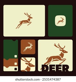 Deer design vector image on white background, vector illustration, Animal Logo, logo set