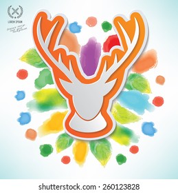 Deer design,abstract colour vector