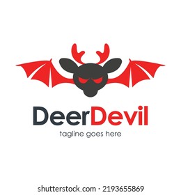 Deer Devil Logo Design Template