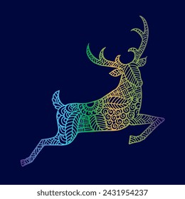 Deer Doodle Kunst Hand Zeichnung Illustrationsvektor
