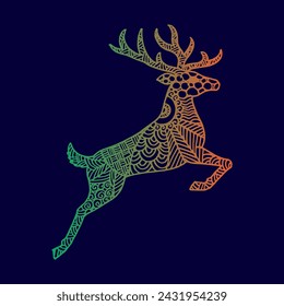 Deer doodle art hand drawing illustration vector