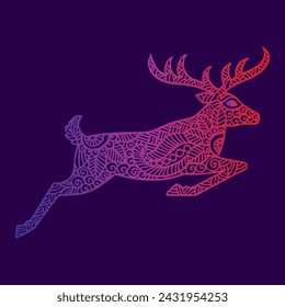 Deer doodle art hand drawing illustration vector