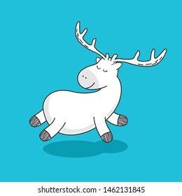 deer doodle cartoon vector designs - cute moose picture 