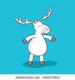 deer doodle cartoon vector designs - cute moose picture 