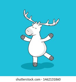 deer doodle cartoon vector designs - cute moose picture 
