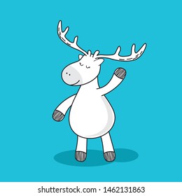 deer doodle cartoon vector designs - cute moose picture 