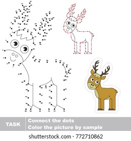 Deer. Dot to dot educational game for kids.