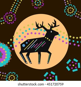 Deer in Dot Painting
